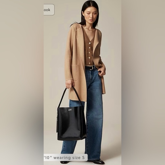 J.Crew Juliette collarless sweater-blazer in heather khaki